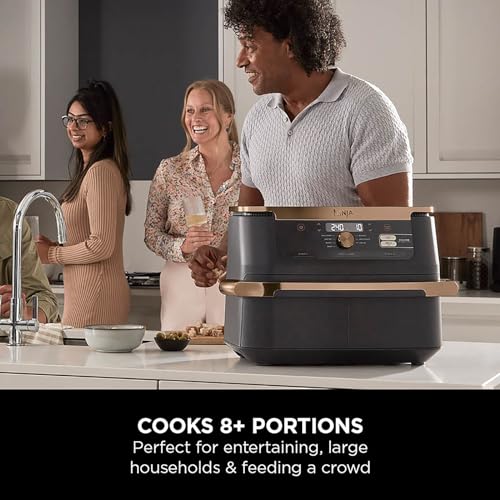 Ninja Foodi FlexDrawer Air Fryer, Dual Zone with Removable Divider, Large 10.4L Drawer, 7-in-1, Air-Fryer, Air Fry, Roast, Bake, Crisp, Non-Stick