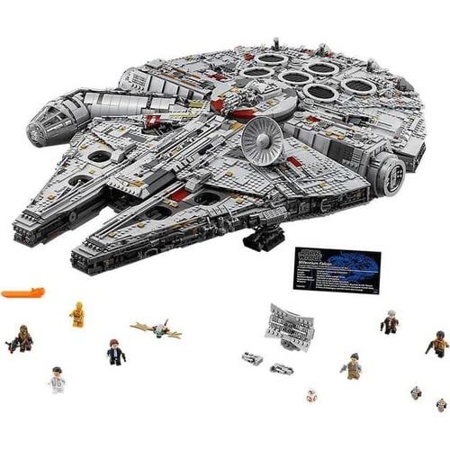LEGO Star Wars Millennium Falcon, UCS Set for Adults, Model Kit to Build with Han Solo, Princess Leia & Chewbacca Minifigures, Plus Droid Figure,
