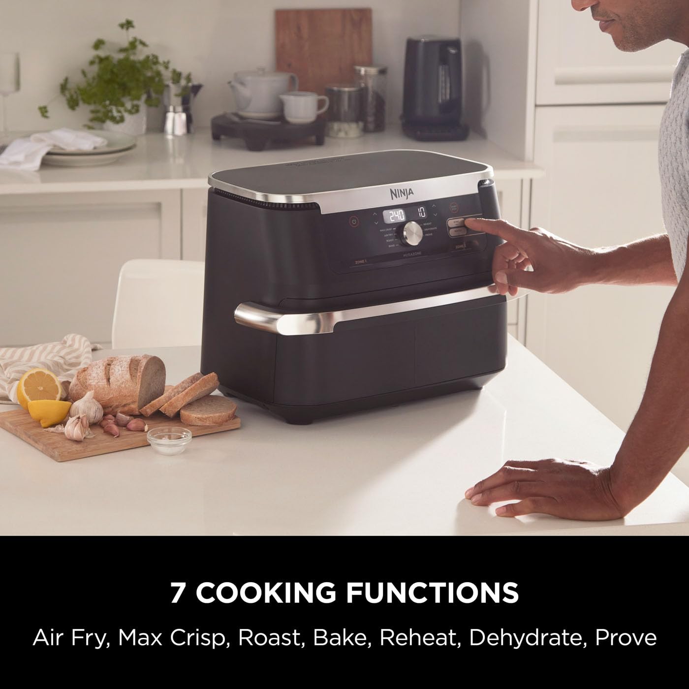 Ninja Foodi FlexDrawer Air Fryer, Dual Zone with Removable Divider, Large 10.4L Drawer, 7-in-1, Air-Fryer Uses No Oil, Air Fry, Roast, Bake, Max