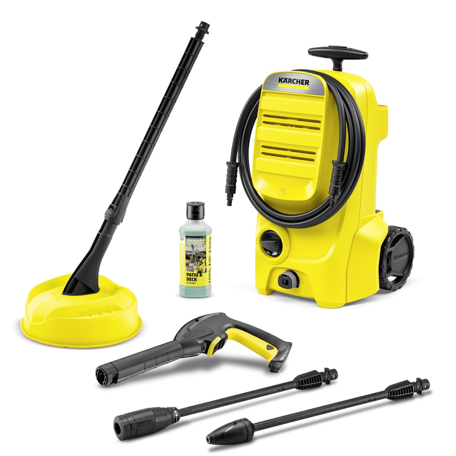 Kärcher K 3 Classic Home Pressure Washer, Pressure: max. 120 bar, Flow Rate: 380 l/h, Area: 25 m²/h, Water Filter, Weight: 4.2 kg, high-Pressure Hose