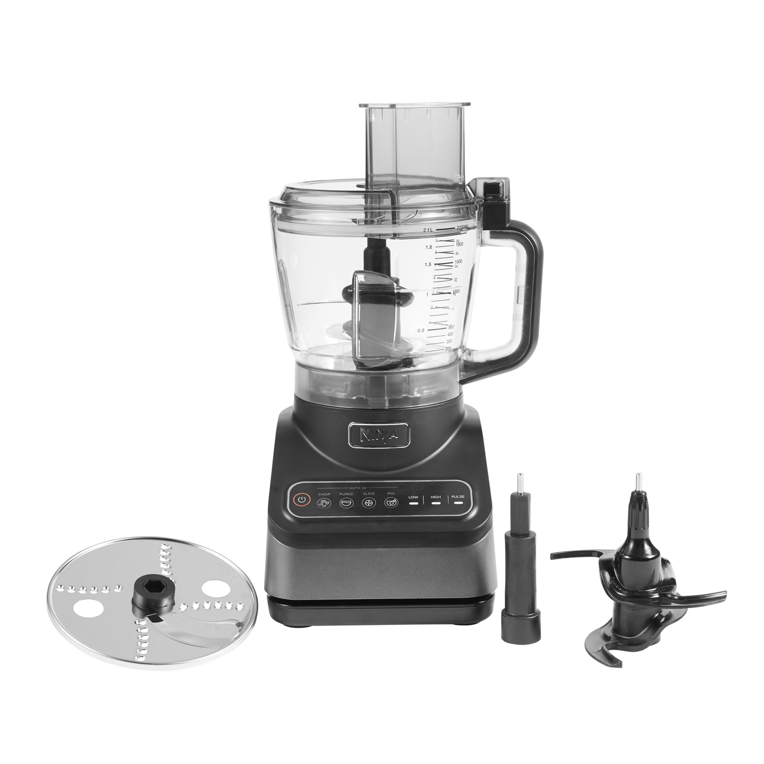 Ninja Food Processor with 4 Automatic Programs; Chop, Puree, Slice, Mix, and 3 Manual Speeds, 2.1L Bowl, Chopping, Slicing & Dough Blades, 850W,