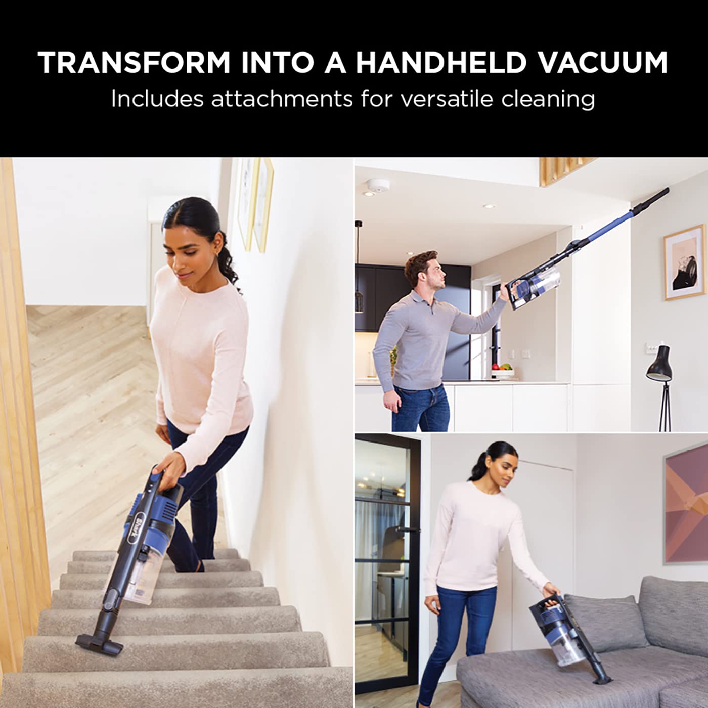 Shark Cordless Stick Vacuum Cleaner with Anti Hair Wrap, Up to 40 mins run-time, Flexible Vacuum Cleaner with LED Lights, Crevice Tool and Upholstery