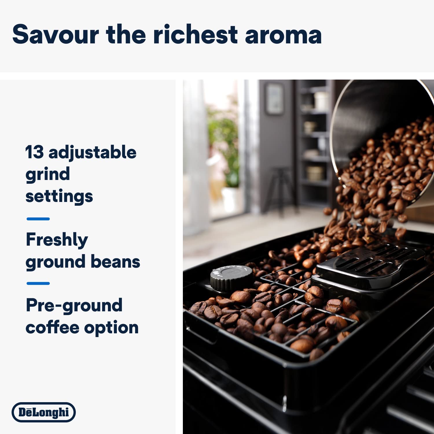 De'Longhi Magnifica ECAM222.20.B, Automatic Coffee Machine with Milk Nozzle, Bean to Cup Espresso Machine with 4 One-Touch Recipes, Soft-Touch