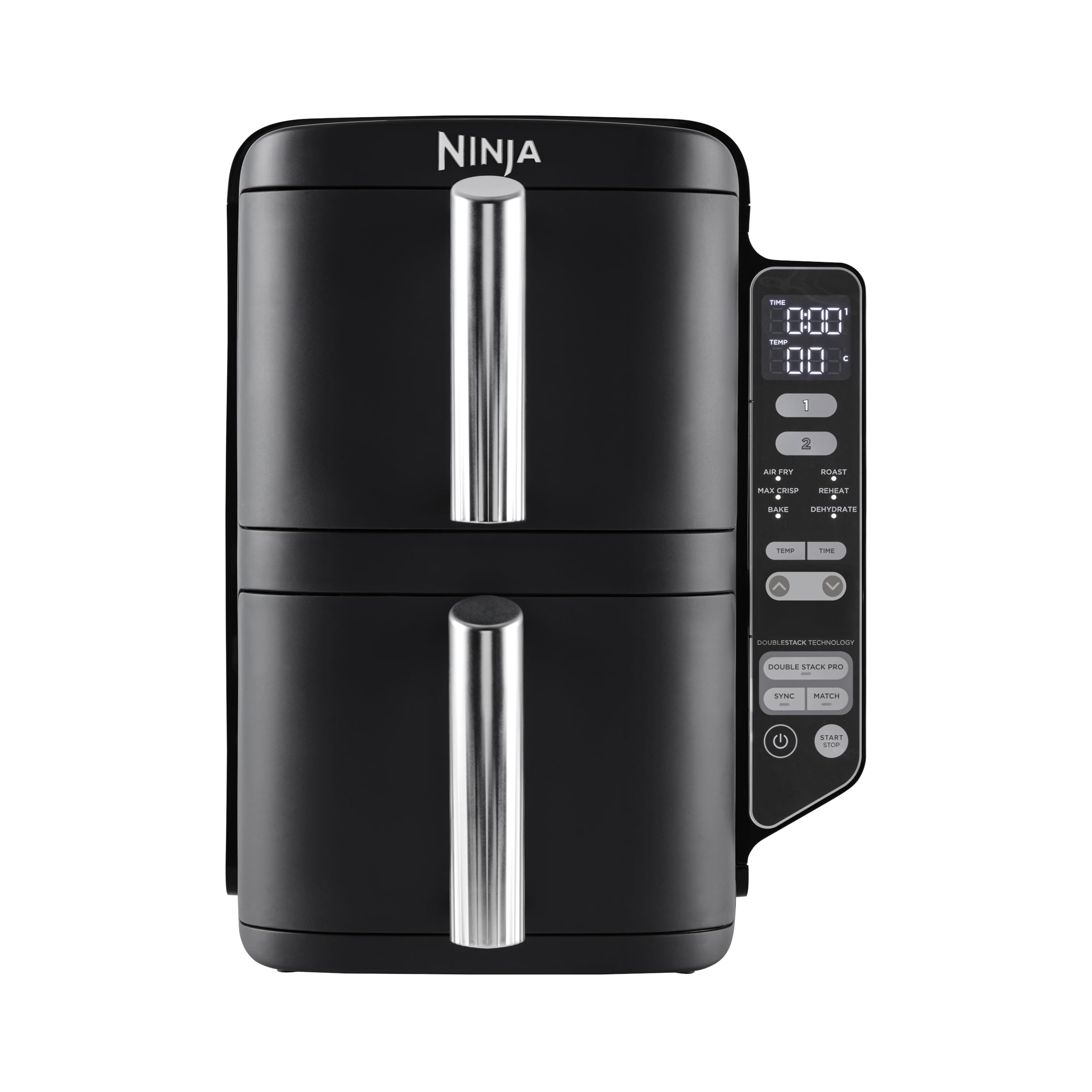 Ninja Double Stack Air Fryer, Vertical Dual Drawer Air Fryer with 4 cooking levels, 2 Drawers and 2 Racks, Space Saving Design, 7.6L Capacity, 6