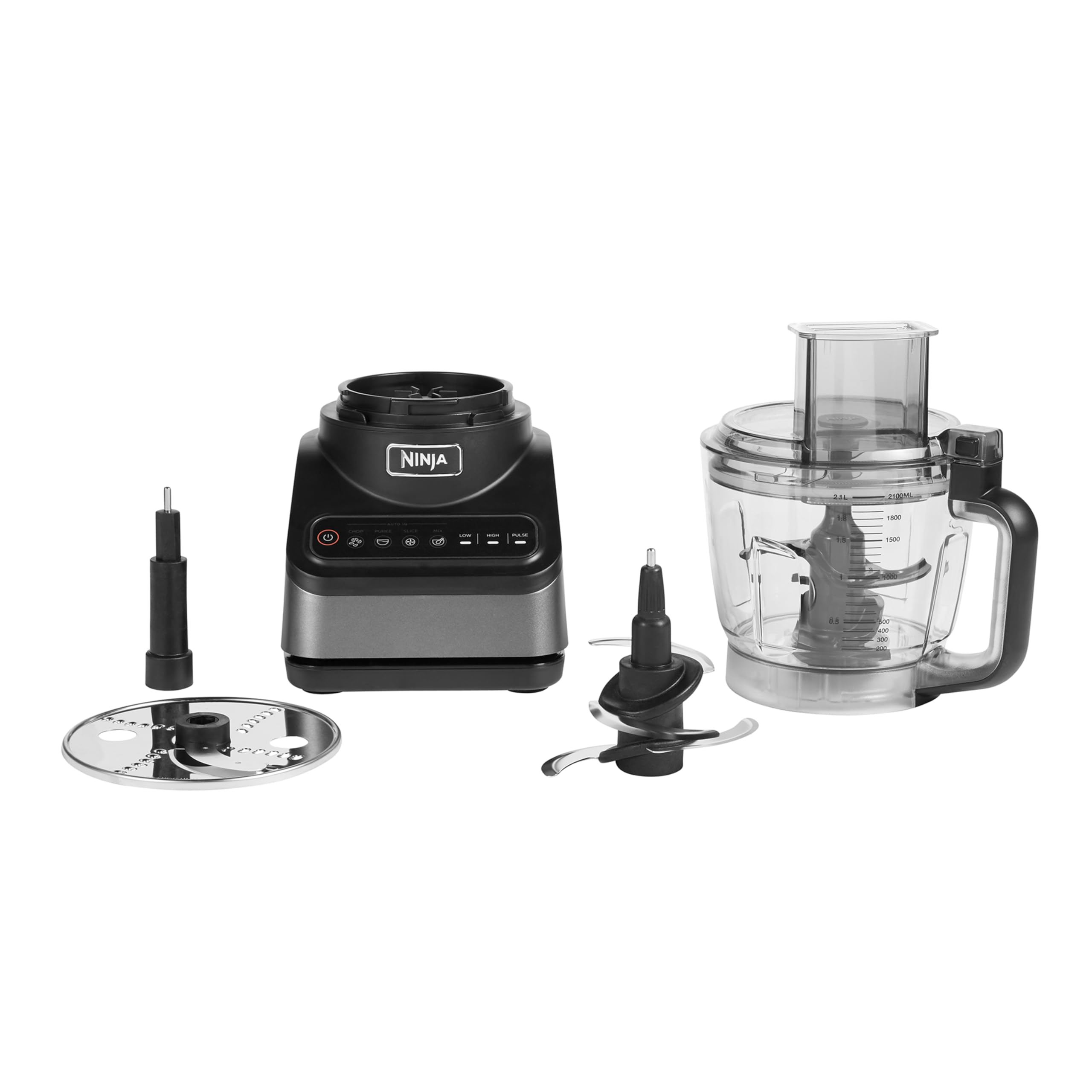 Ninja Food Processor with 4 Automatic Programs; Chop, Puree, Slice, Mix, and 3 Manual Speeds, 2.1L Bowl, Chopping, Slicing & Dough Blades, 850W,