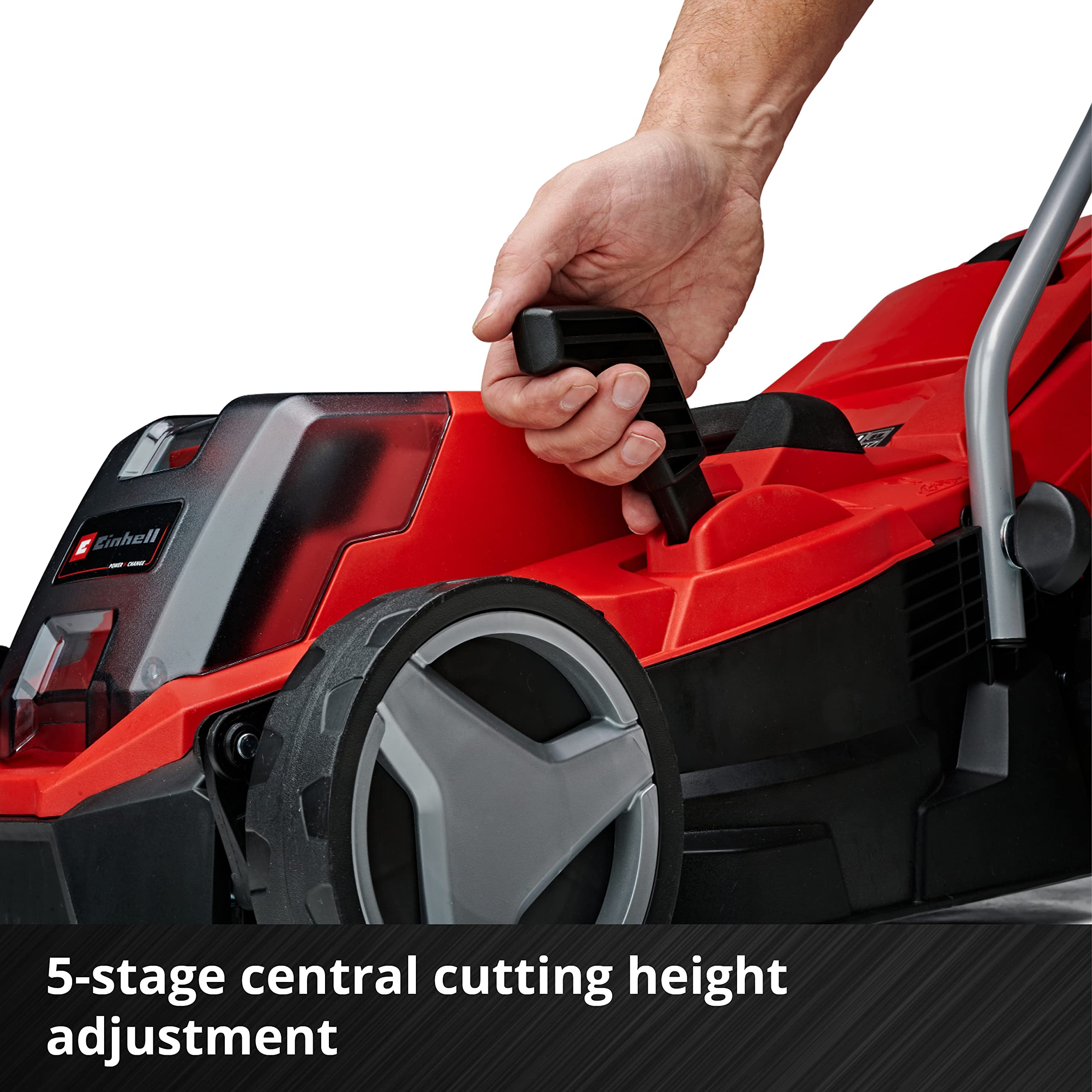 Einhell Power X-Change 18/33 Cordless Lawnmower With Battery and Charger - 18V, Brushless Motor, 33cm Cutting Width, 30L Grass Box, 5 Cutting Heights