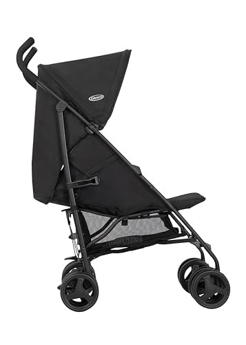 Graco EZLite, lightweight stroller at only 6.6kg Suitable from birth to approx. 3 years (15kg), Midnight fashion, Black