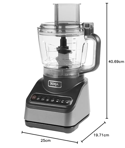 Ninja Food Processor with 4 Automatic Programs; Chop, Puree, Slice, Mix, and 3 Manual Speeds, 2.1L Bowl, Chopping, Slicing & Dough Blades, 850W,