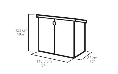 Keter Store It Out Max garden box, garbage can, appliance box, shed for 2 x 240 liter garbage cans.