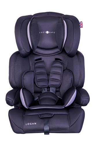 Cozy N Safe Logan Group 1/2/3 Car Seat 9-36kg, 9 Months to 12 Years, 5 Point Harness, Forward Facing, Side Impact Protection, Adjustable Headrest,