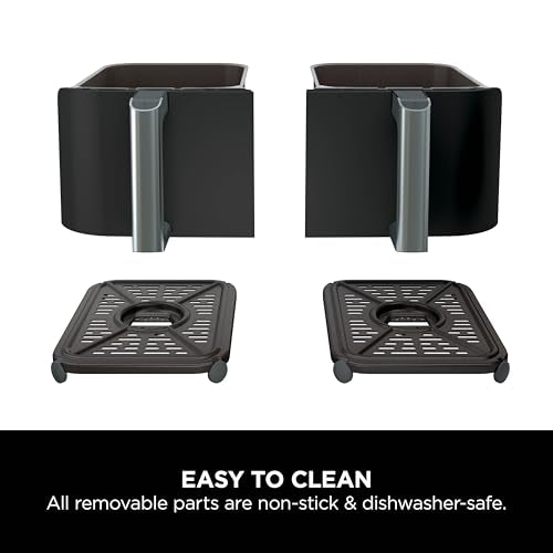 Ninja Foodi Dual Zone Digital Air Fryer, 2 Drawers, 7.6L, 4-in-1, Uses No Oil, Air Fry, Max Crisp, Roast, Reheat, Non-Stick, Dishwasher Safe Baskets
