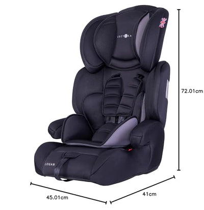 Cozy N Safe Logan Group 1/2/3 Car Seat 9-36kg, 9 Months to 12 Years, 5 Point Harness, Forward Facing, Side Impact Protection, Adjustable Headrest,