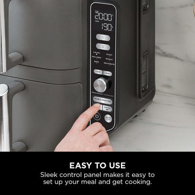Ninja Double Stack XL Air Fryer, Vertical Dual Drawer AirFryer with 4 cooking levels, 2 Drawers and 2 Racks, Space Saving Design, 9.5L Capacity, 6