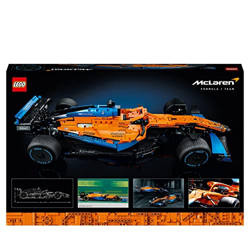 LEGO 42141 Technic McLaren Formula 1 2022 Replica Race Car Model Building Kit, F1 Motor Sport Set Collectible Home Decor