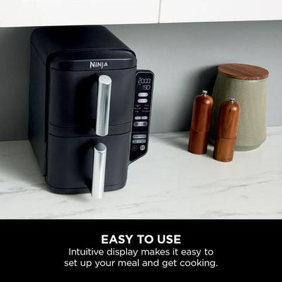 Ninja Double Stack Air Fryer, Vertical Dual Drawer Air Fryer with 4 cooking levels, 2 Drawers and 2 Racks, Space Saving Design, 7.6L Capacity, 6