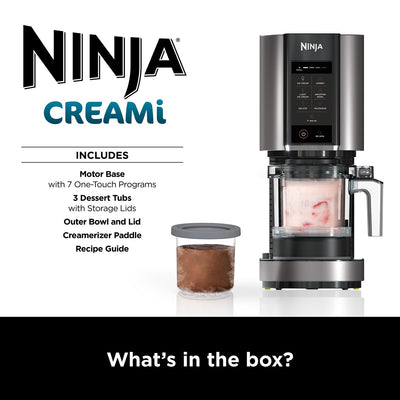 Ninja CREAMi Ice Cream Maker & Frozen Dessert Maker with 3 Tubs, 7 Programs, Makes Ice Cream, Gelato, Sorbet, Smoothie Bowl, Milkshakes and more,