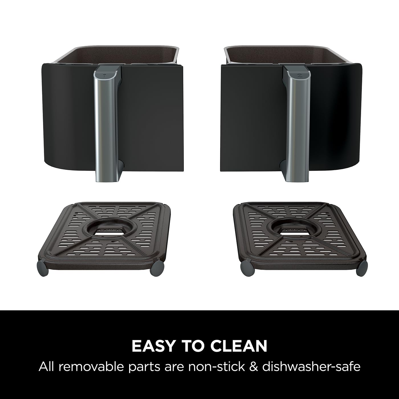 Ninja Foodi Dual Zone Digital Air Fryer, 2 Drawers, 7.6L, 6-in-1, Uses No Oil, Air Fry, Max Crisp, Roast, Bake, Reheat, Dehydrate, Cooks 4-6