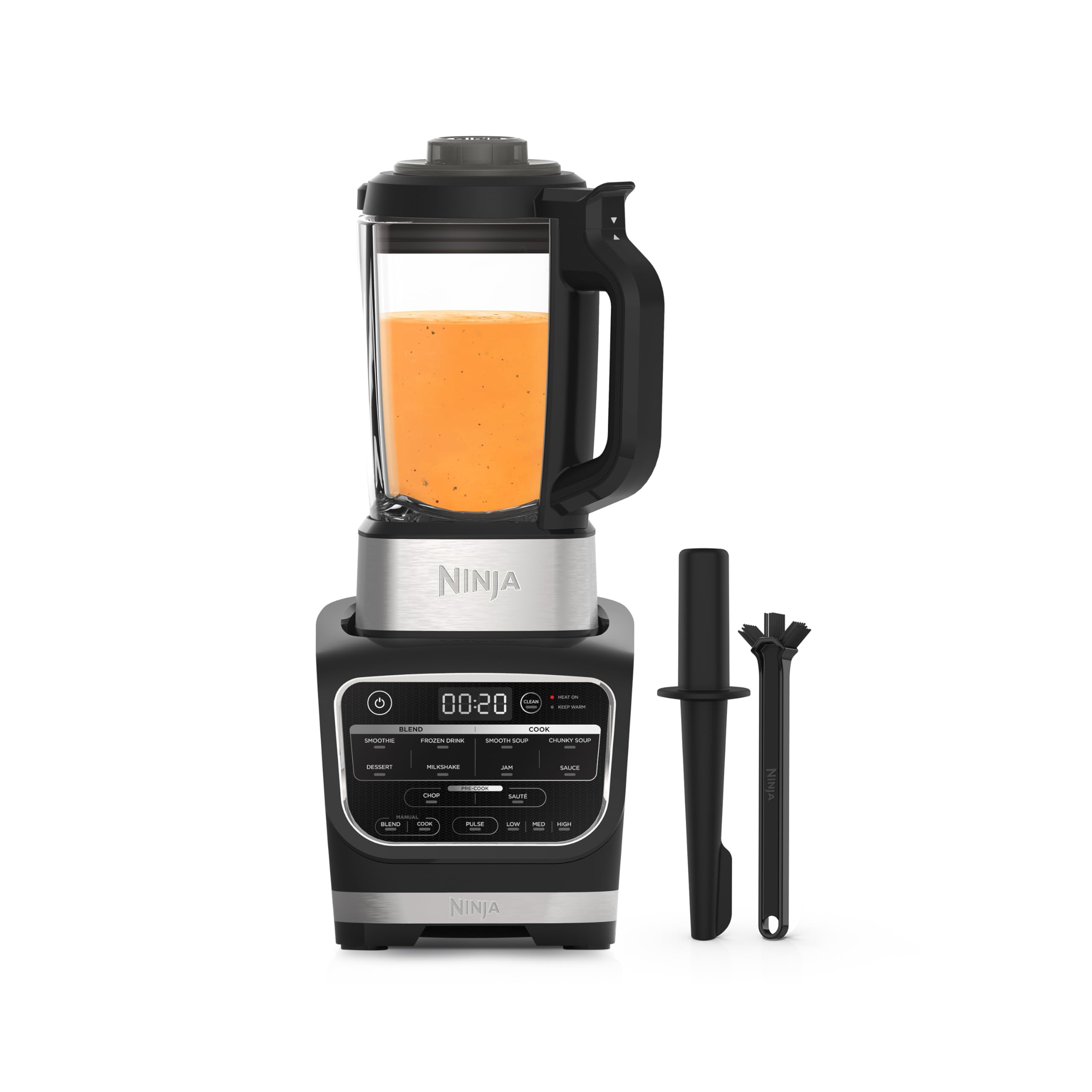 Ninja Foodi Blender & Soup Maker, 10 Auto-iQ Programs, 1.7L Glass Jug, Hot & Cold Blender, Built-In Heating Element, Tamper, Cleaning Program &