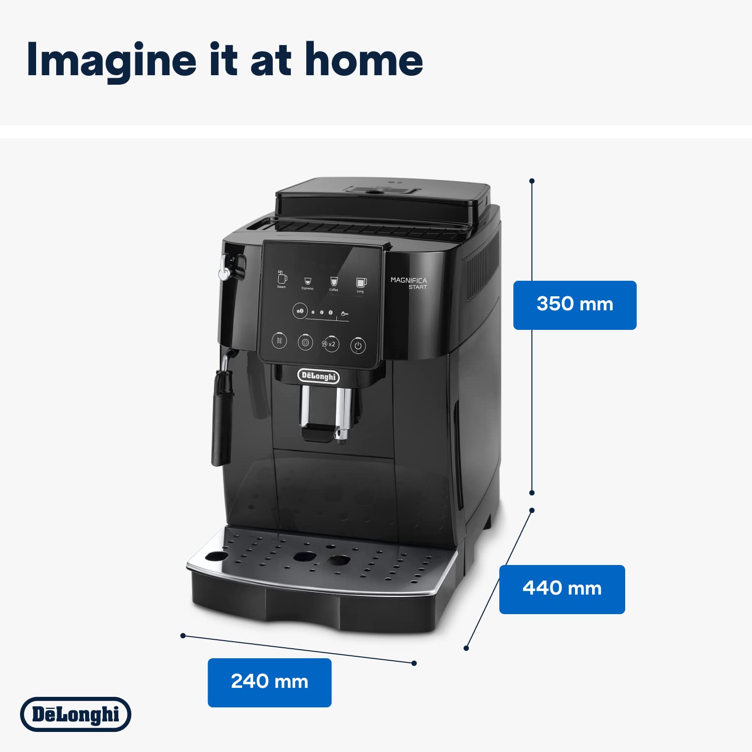 De'Longhi Magnifica ECAM222.20.B, Automatic Coffee Machine with Milk Nozzle, Bean to Cup Espresso Machine with 4 One-Touch Recipes, Soft-Touch