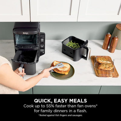 Ninja Double Stack Air Fryer, Vertical Dual Drawer Air Fryer with 4 cooking levels, 2 Drawers and 2 Racks, Space Saving Design, 7.6L Capacity, 6