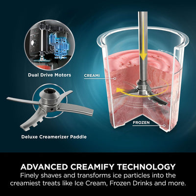 Ninja CREAMi Deluxe Ice Cream Maker & Frozen Dessert Maker with 3 Tubs, 10 Functions, Makes Ice Cream, Gelato, Sorbet, Frozen Yoghurt, Milkshakes,