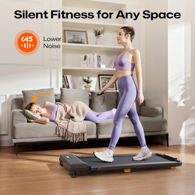 Folding Treadmill with 9% Incline, Walking Pad Foldable with Safety Handle Bar, One-Touch HIIT Mode, Walking, Jogging or Running for Home Office, No