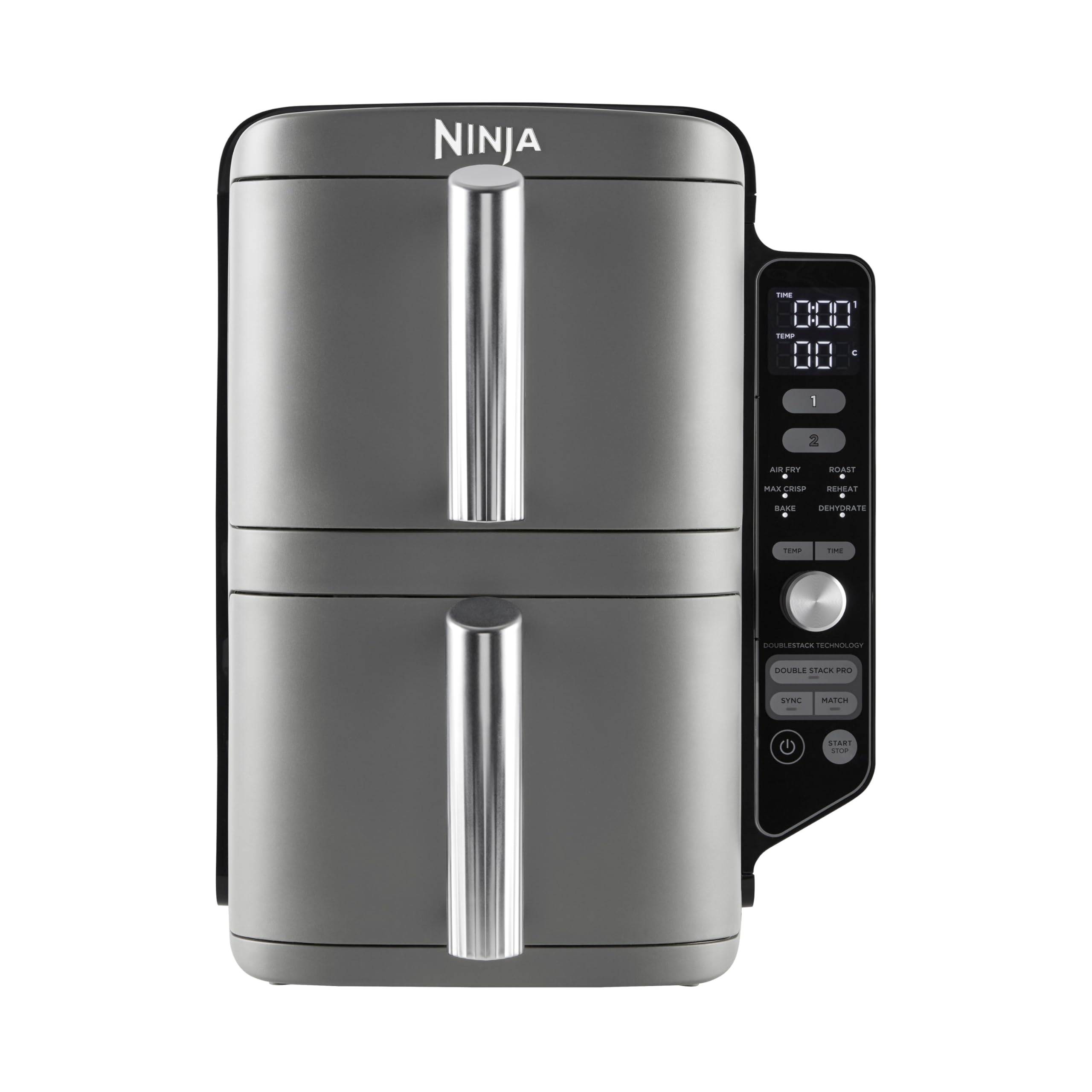 Ninja Double Stack XL Air Fryer, Vertical Dual Drawer AirFryer with 4 cooking levels, 2 Drawers and 2 Racks, Space Saving Design, 9.5L Capacity, 6