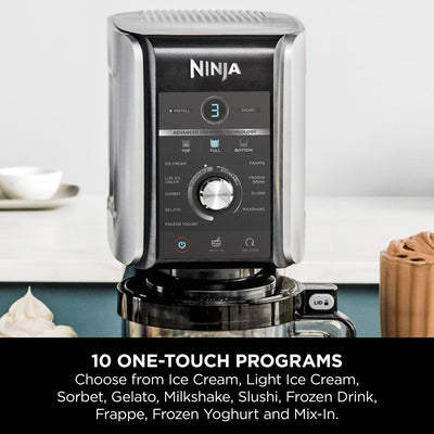 Ninja CREAMi Deluxe Ice Cream Maker & Frozen Dessert Maker with 3 Tubs, 10 Functions, Makes Ice Cream, Gelato, Sorbet, Frozen Yoghurt, Milkshakes,
