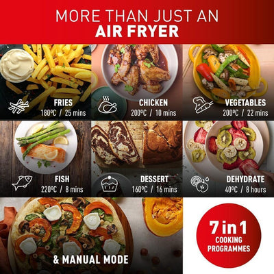 Tefal Easy Fry Dual Zone Digital Air Fryer, 2 Drawers, 8.3L, 8in1, Air Fry, Extra Crisp, Roast, Bake, Reheat, Dehydrate, 6 Portions, Non-Stick,