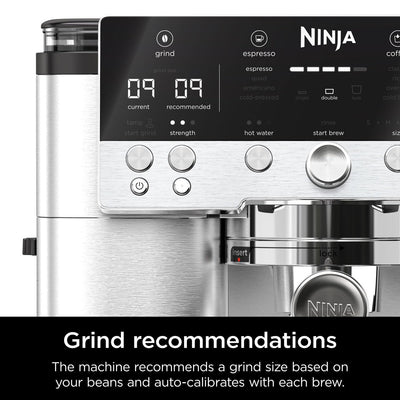 Ninja Luxe Premier 3-in-1 Coffee Machine, Latte, Cappuccino, Cold Brew & Espresso Maker With Built in Bean Grinder & Milk Frother, Easy to Use, 4