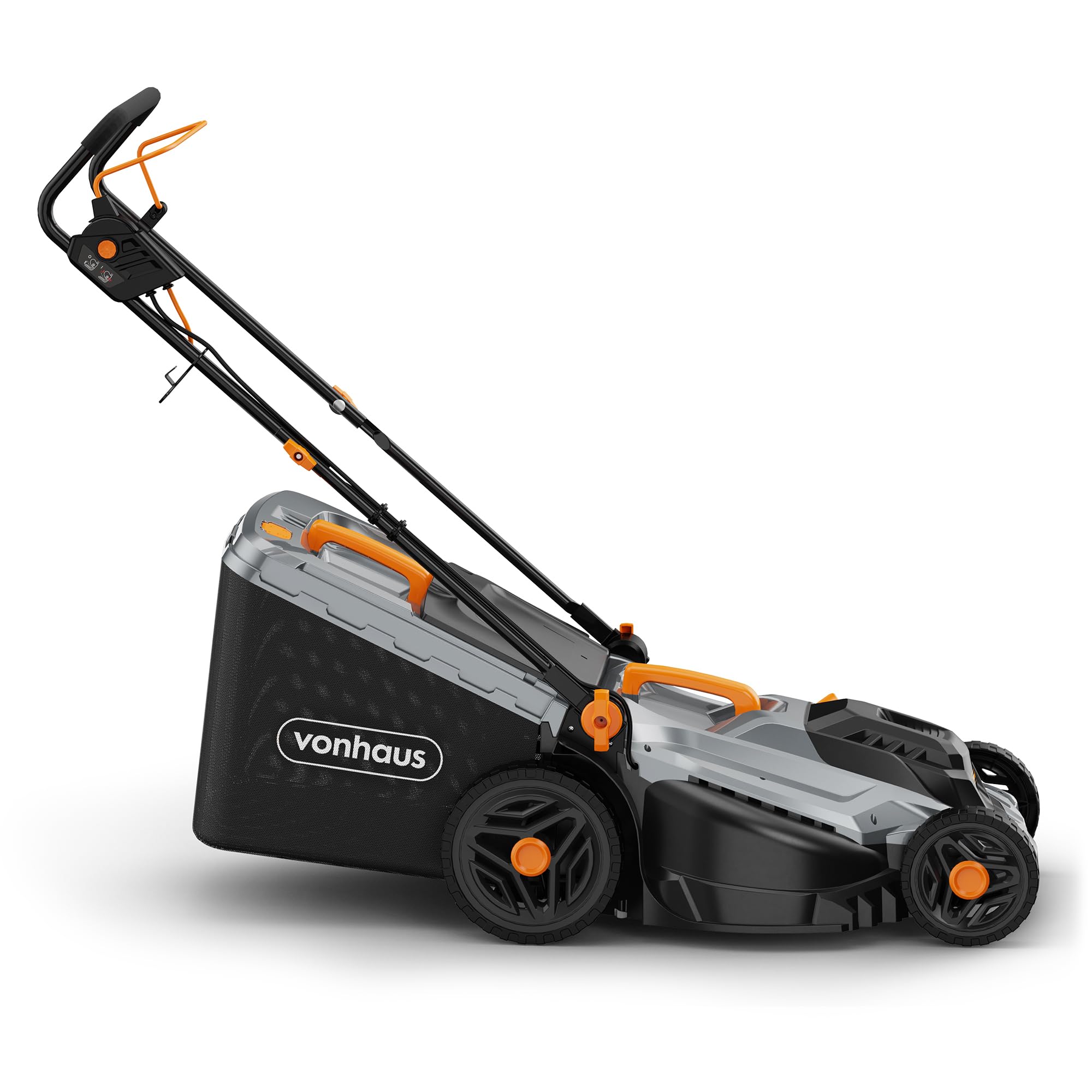 VonHaus Lawnmower 1600W – Electric Corded Lawn Mower for all Types of Grass – 42L Collection Bag, 380mm Working Width, 10m Cable, Foldable Height