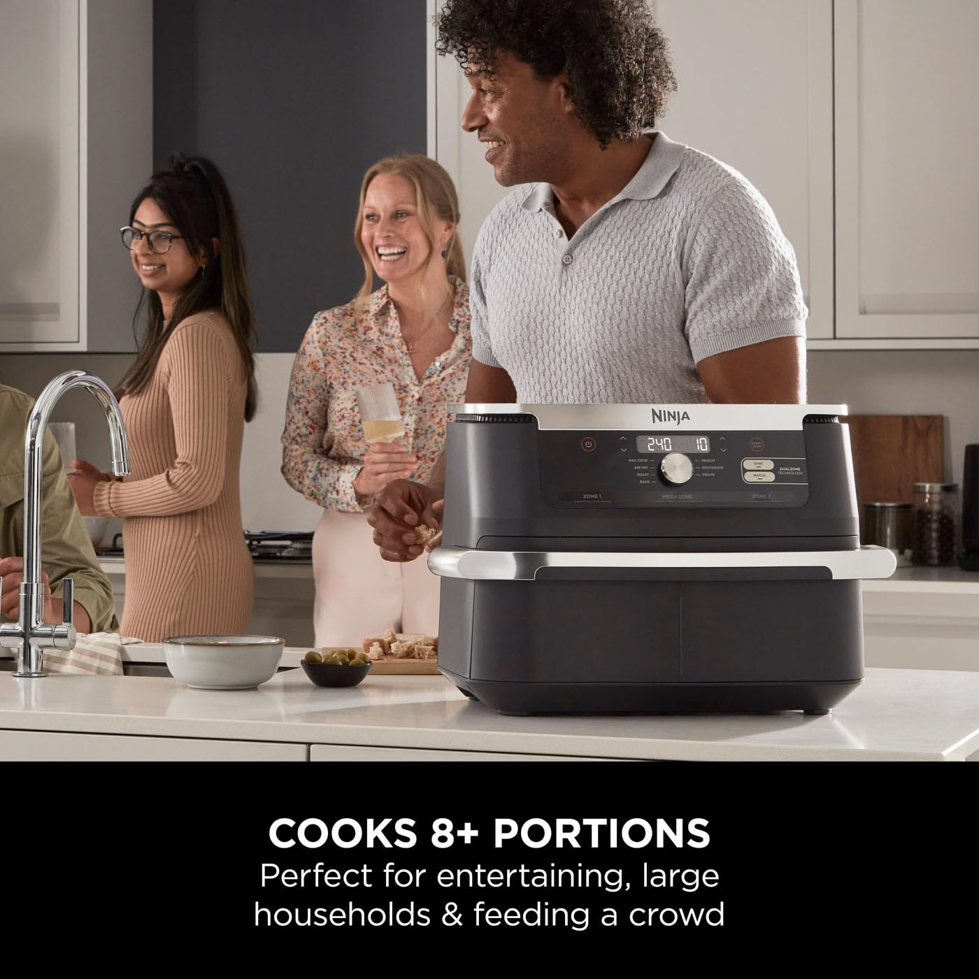 Ninja Foodi FlexDrawer Air Fryer, Dual Zone with Removable Divider, Large 10.4L Drawer, 7-in-1, Air-Fryer Uses No Oil, Air Fry, Roast, Bake, Max