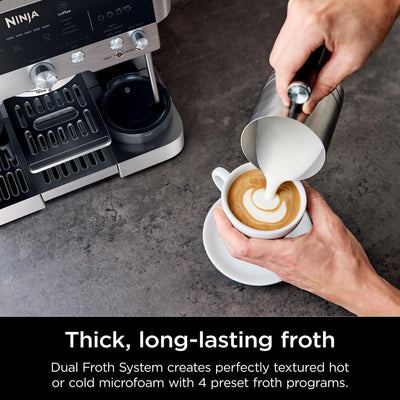 Ninja Luxe Premier 3-in-1 Coffee Machine, Latte, Cappuccino, Cold Brew & Espresso Maker With Built in Bean Grinder & Milk Frother, Easy to Use, 4