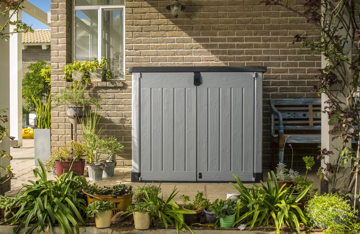 Keter Store It Out Pro Outdoor Garden Furniture Storage Shed Grey- Fade Free - All Weather Resistant - Safe and Secure - Zero Maintenance - 5 year
