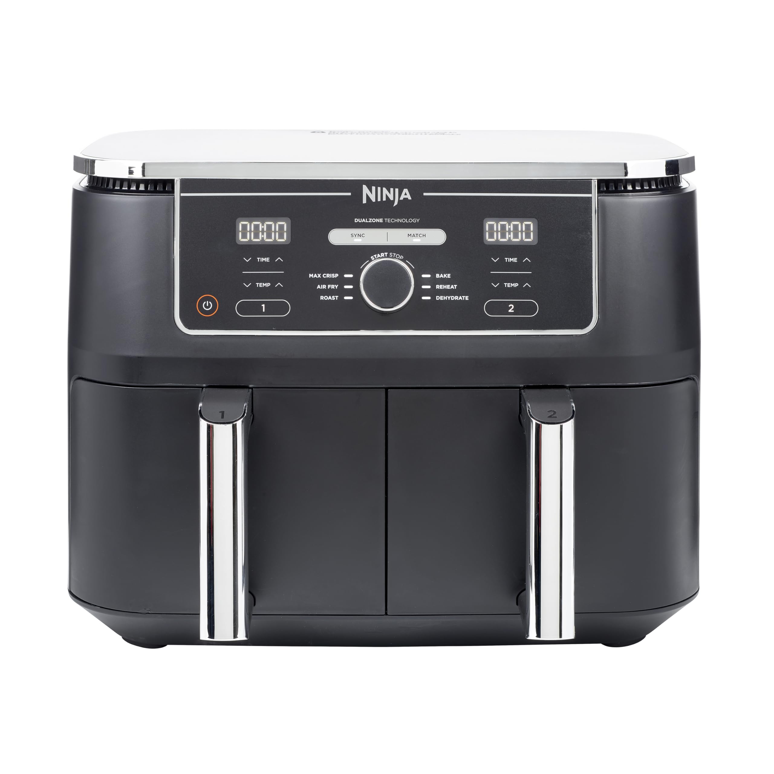 Ninja Foodi MAX Dual Zone Digital Air Fryer, 2 Drawers, 9.5L, 6-in-1, Uses No Oil, Max Crisp, Roast, Bake, Reheat, Dehydrate, Cook 8 Portions,