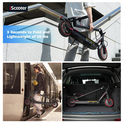 iScooter Electric Scooter, i9 Electric Scooters Adult, 8.5”Solid Tires, 30km Range, 3 Speed Mode, Foldable Electric Scooters with APP, Double Braking