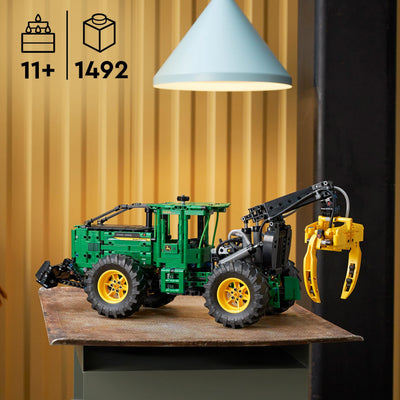 LEGO Technic John Deere 948L-II Skidder Set, Large 1,492-Piece Construction Vehicle Toy with Pneumatic Functions and 4 Wheel Drive, Model Building