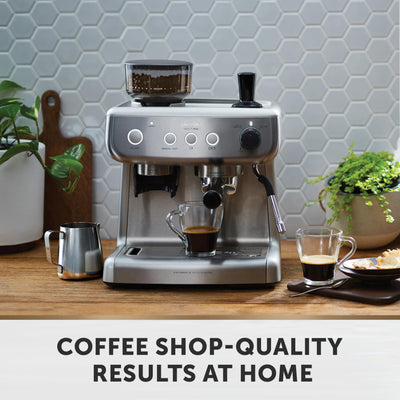 Breville Barista Max Espresso Machine - Latte & Cappuccino Coffee Maker with Integrated Bean Grinder & Steam Wand - 2.8 L Water Tank - 15 Bar Italian