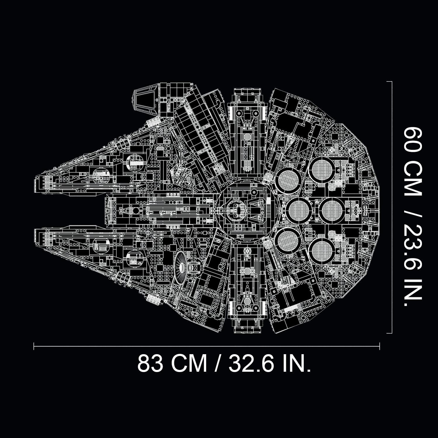 LEGO Star Wars Millennium Falcon, UCS Set for Adults, Model Kit to Build with Han Solo, Princess Leia & Chewbacca Minifigures, Plus Droid Figure,