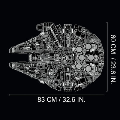 LEGO Star Wars Millennium Falcon, UCS Set for Adults, Model Kit to Build with Han Solo, Princess Leia & Chewbacca Minifigures, Plus Droid Figure,