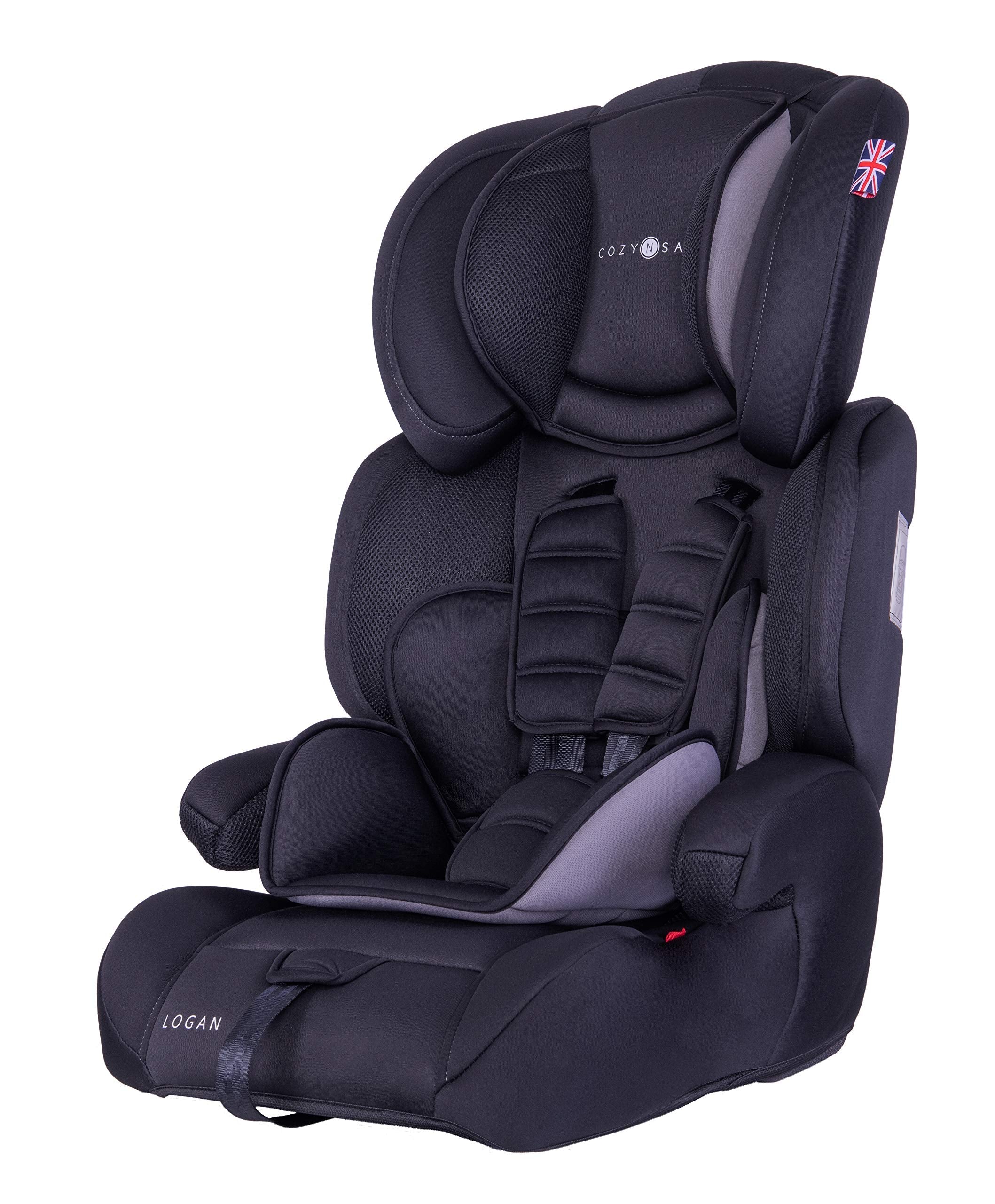 Cozy N Safe Logan Group 1/2/3 Car Seat 9-36kg, 9 Months to 12 Years, 5 Point Harness, Forward Facing, Side Impact Protection, Adjustable Headrest,