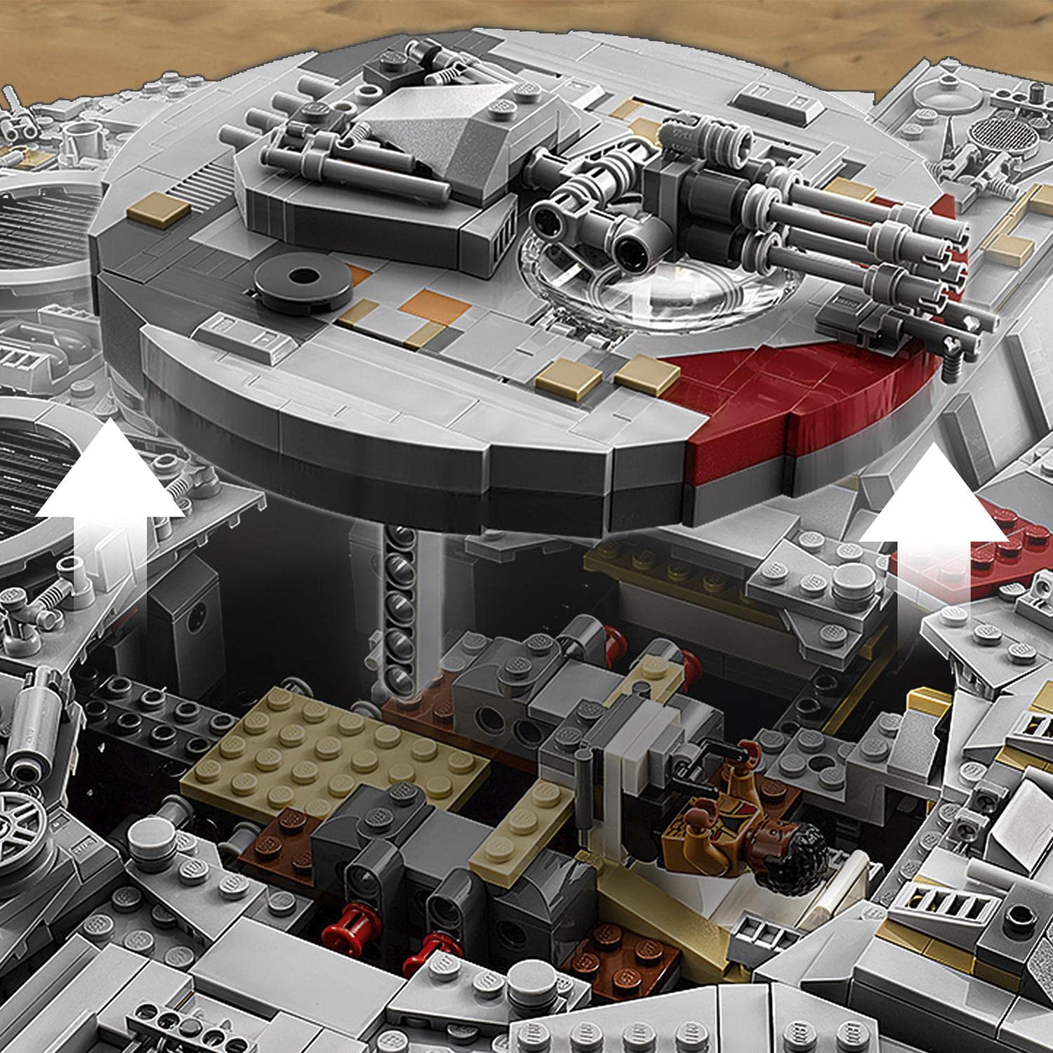 LEGO Star Wars Millennium Falcon, UCS Set for Adults, Model Kit to Build with Han Solo, Princess Leia & Chewbacca Minifigures, Plus Droid Figure,