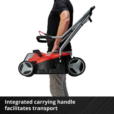Einhell Power X-Change 18/33 Cordless Lawnmower With Battery and Charger - 18V, Brushless Motor, 33cm Cutting Width, 30L Grass Box, 5 Cutting Heights
