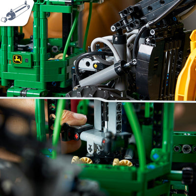 LEGO Technic John Deere 948L-II Skidder Set, Large 1,492-Piece Construction Vehicle Toy with Pneumatic Functions and 4 Wheel Drive, Model Building