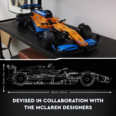 LEGO 42141 Technic McLaren Formula 1 2022 Replica Race Car Model Building Kit, F1 Motor Sport Set Collectible Home Decor