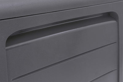 Keter Marvel+ 270L Outdoor 65% recycled Garden Furniture Storage Box Graphite Wood Panel Effect - Fade Free - All Weather Resistant - Safe and Secure