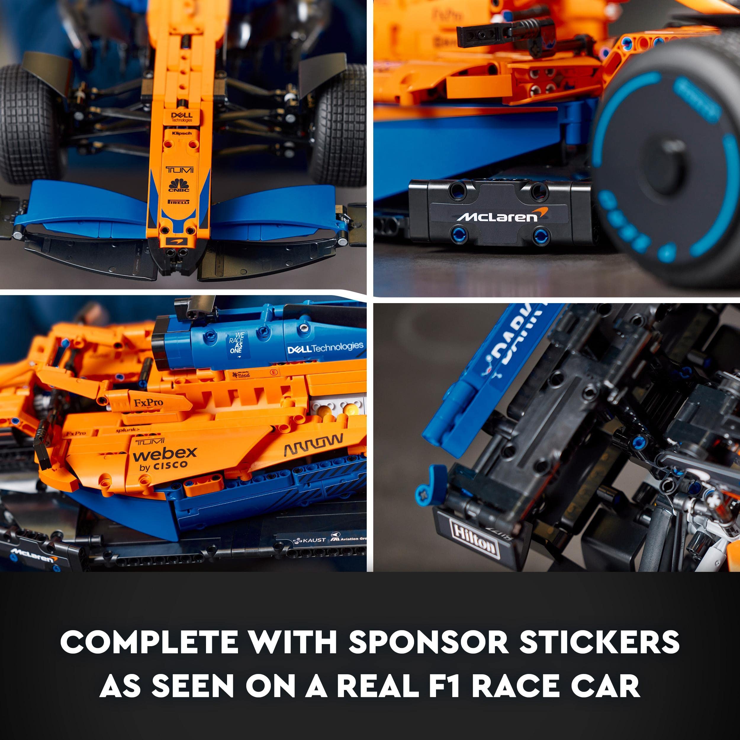 LEGO 42141 Technic McLaren Formula 1 2022 Replica Race Car Model Building Kit, F1 Motor Sport Set Collectible Home Decor