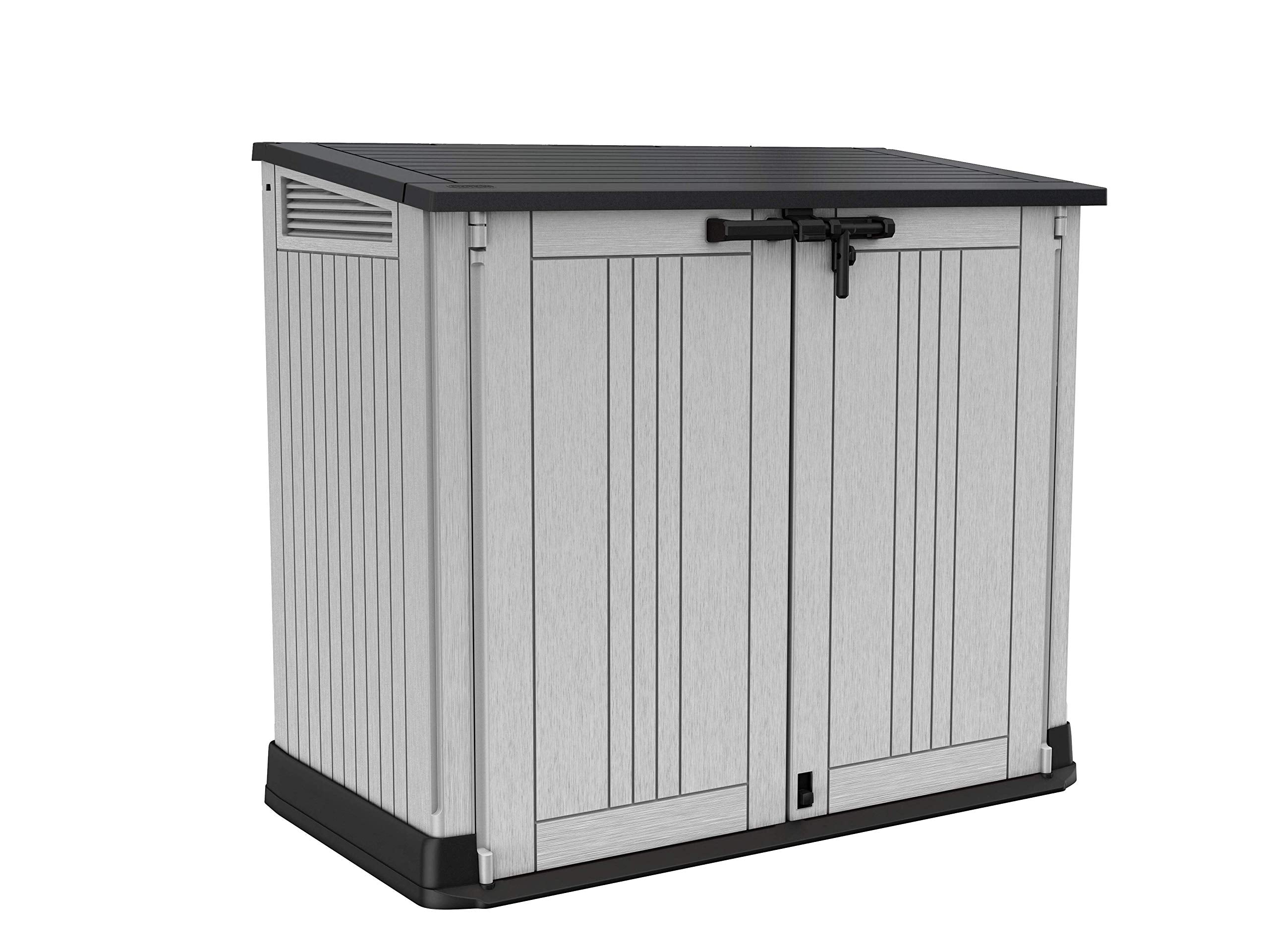 Keter Store It Out Nova Outdoor Garden Furniture Storage Shed Light Grey with Dark Grey Lid - Fade Free - All Weather Resistant - Safe and Secure -