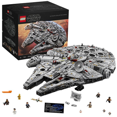 LEGO Star Wars Millennium Falcon, UCS Set for Adults, Model Kit to Build with Han Solo, Princess Leia & Chewbacca Minifigures, Plus Droid Figure,