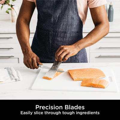 Ninja Foodi StaySharp Knife Block with Integrated Sharpener, 5-Piece Knife Set includes Chef, Bread, Slicing, Utility, Paring Knives, Stainless Steel